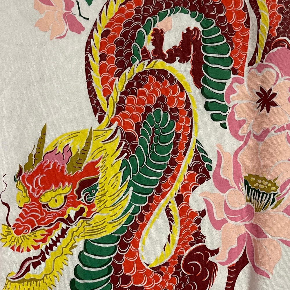 Grayson Threads Pink Sweatshirt with Dragon and Floral Design - Picture 4 of 4